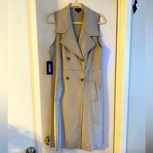 Shyanne Double-Breasted Long Vest Suede
